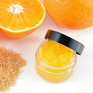 natural orange lip scrub