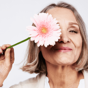 happy menopause age woman